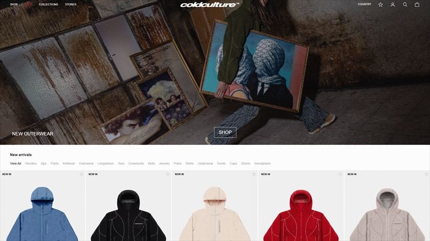 coldculture store home page